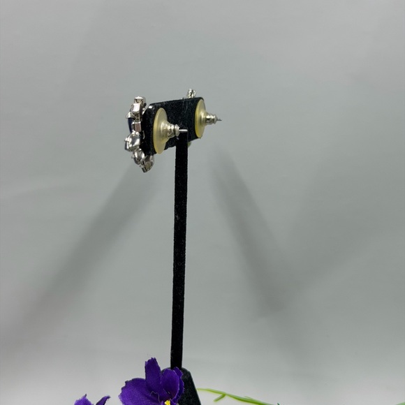 Genuine Navy Crystal Vintage Y2K Stud Earrings - Picture 4 of 8